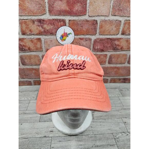 "Human Kind" Time and Tru Positive Message Hat Orange Embroidered Strapback - Picture 1 of 7